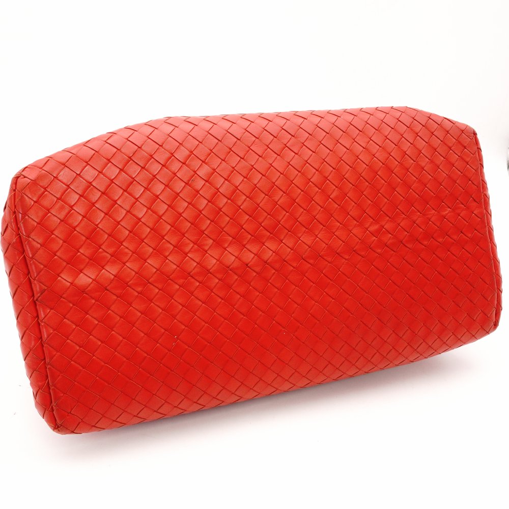 Bottega Veneta Intrecciato Roma Handbag Red Leather Red R8020023