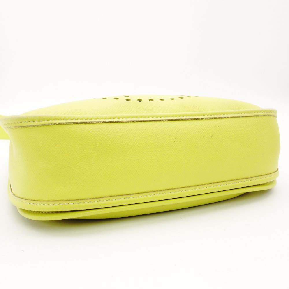 HERMES Evelyn 3 PM Yellow Epsom Shoulder Bag Leather H Logo Silver Hardware □O Stamped R801788