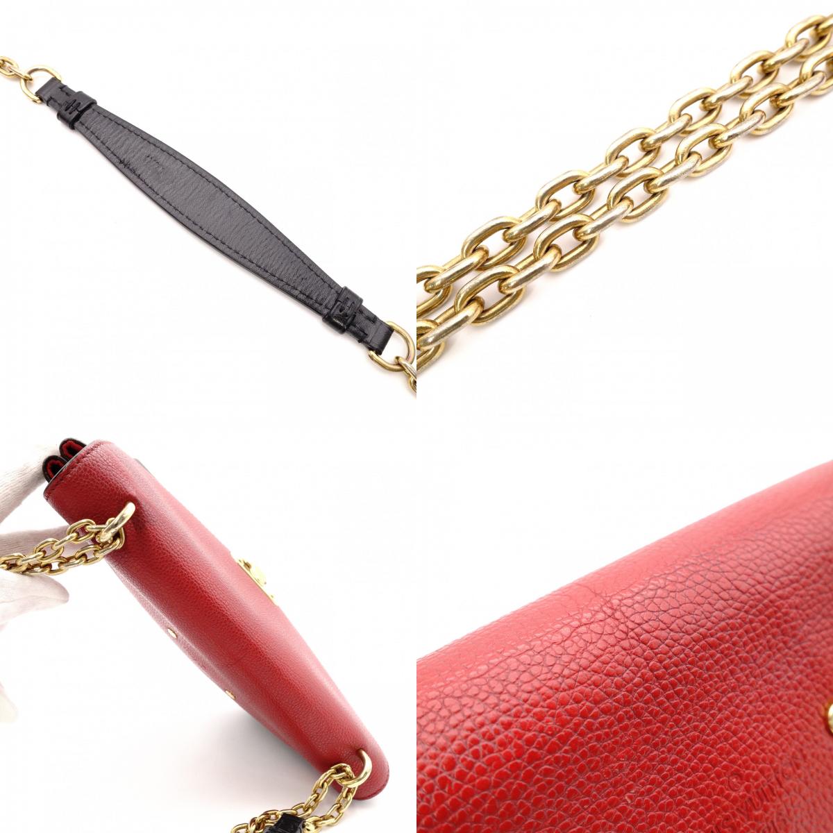 LOUIS VUITTON Saint Placide Monogram Canvas Shoulder Bag, PVC/Leather, Brown and Red, Women’s