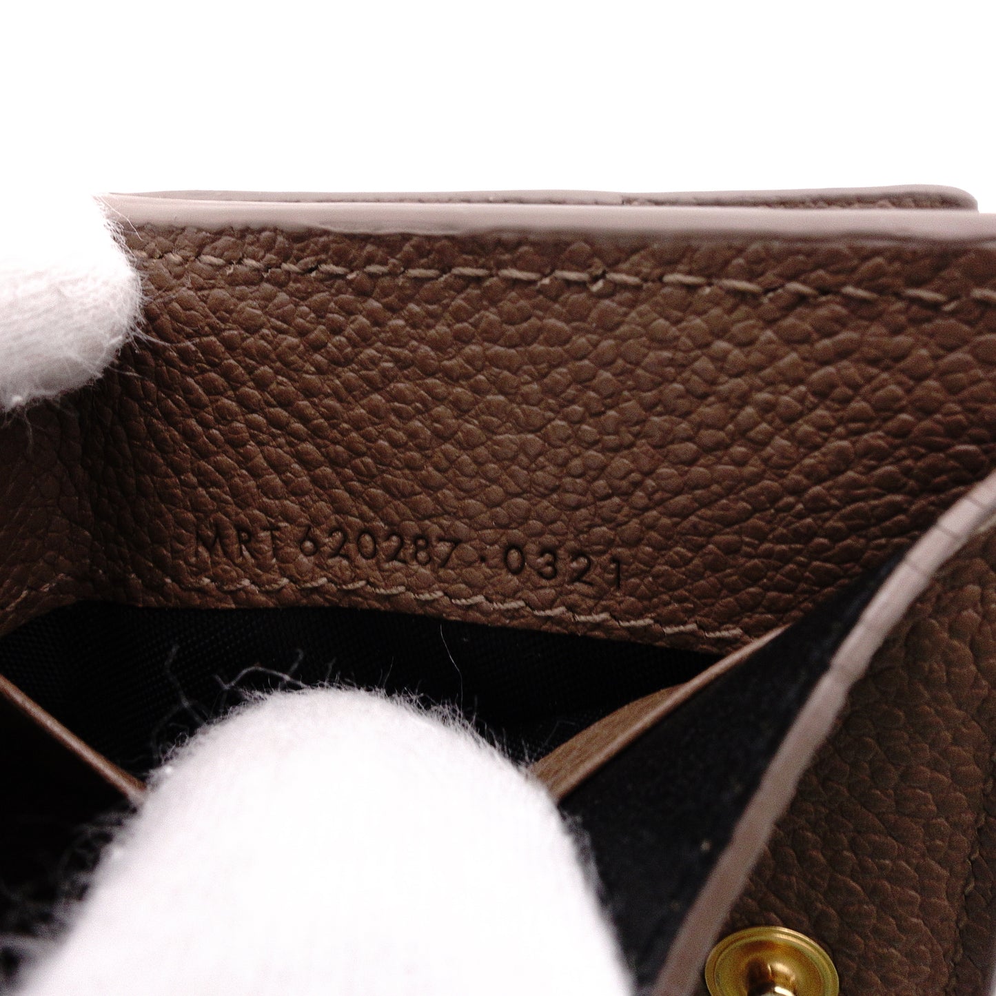 SAINT LAURENT Cassandra Tri-Fold Wallet, Leather, Beige, YSL Gold Hardware