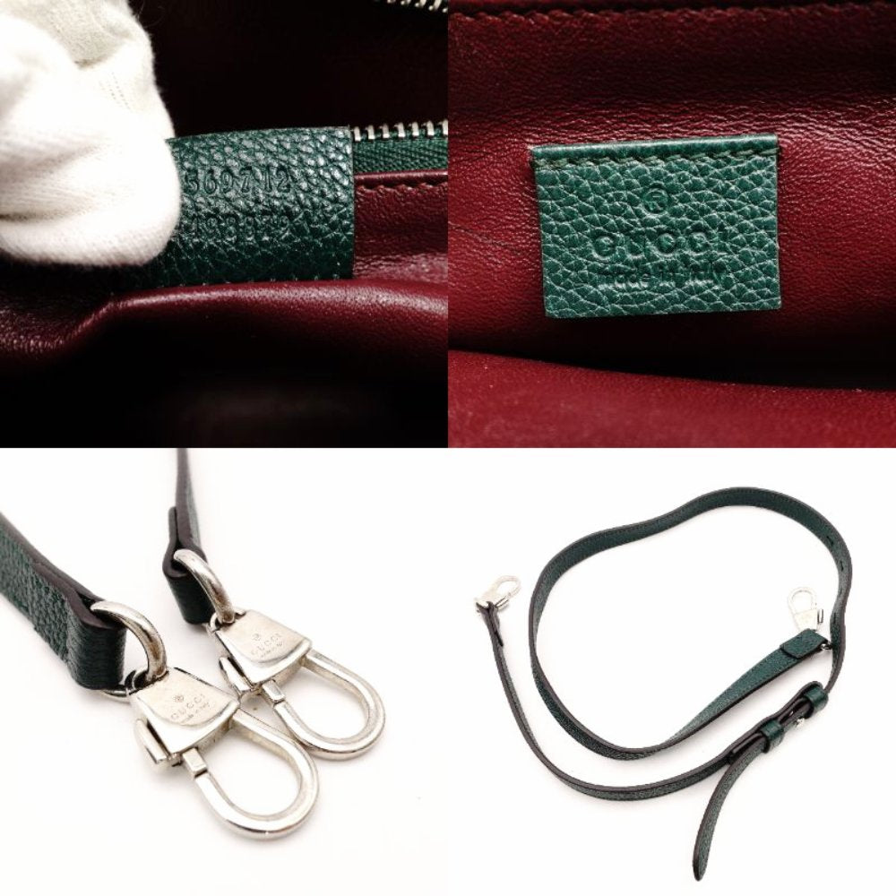 GUCCI ZUMI Small Handbag Leather Shoulder Bag Green 2way R8020113
