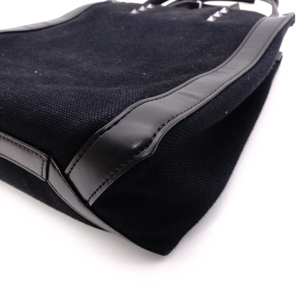 Valentino Garavani VLTN Handbag, Canvas, Black, Women's, 2-Way Crossbody