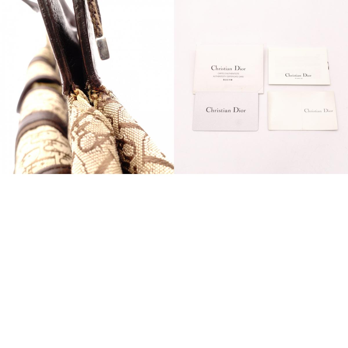 Christian Dior Street Chic Trotter Tote Bag, Canvas/Leather, Brown Tones