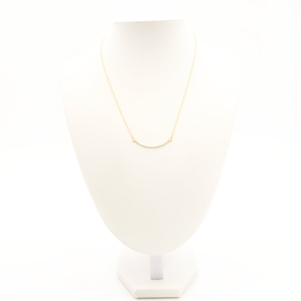 Tiffany & Co. T Smile Pendant Necklace 18K Gold Approx. 2.7g Gold 7-10-032