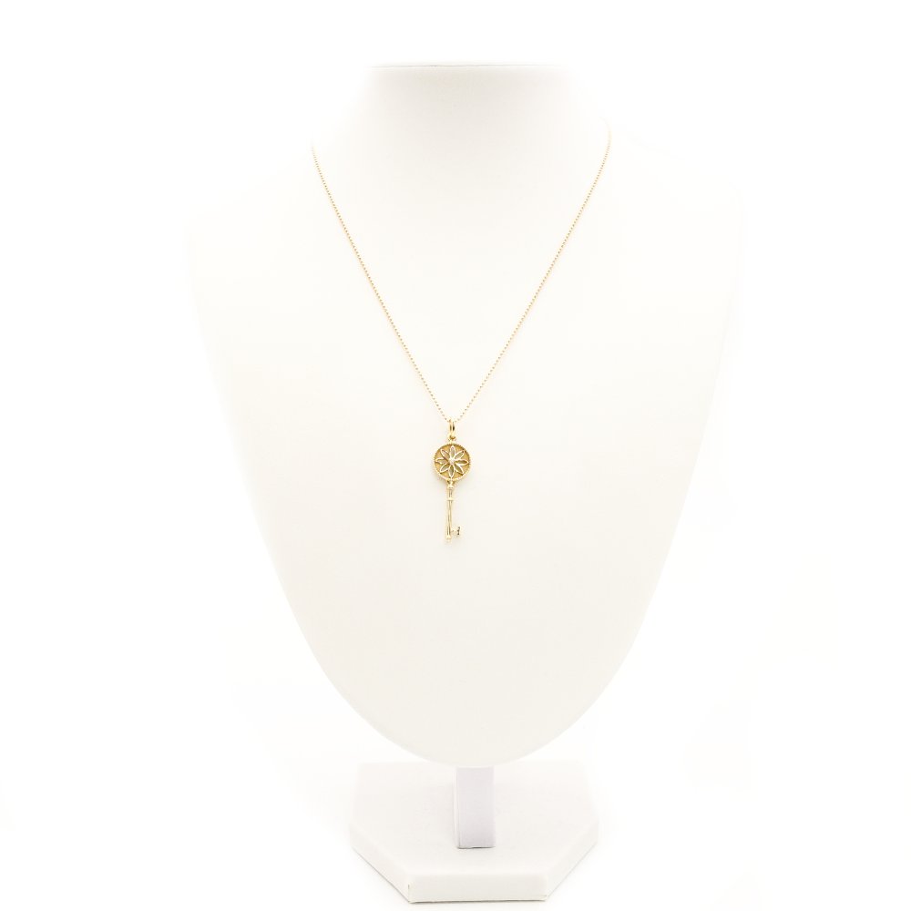 Tiffany & Co. Daisy Key Collection Pendant 18K Pink Gold 1P Diamond Necklace 18K Gold Approx. 5.4g Gold 7-10-030