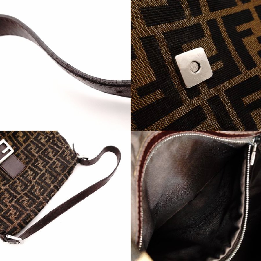 FENDI Zucca Mamma Bucket One-Shoulder Bag Brown × Black Canvas Vintage R8020088
