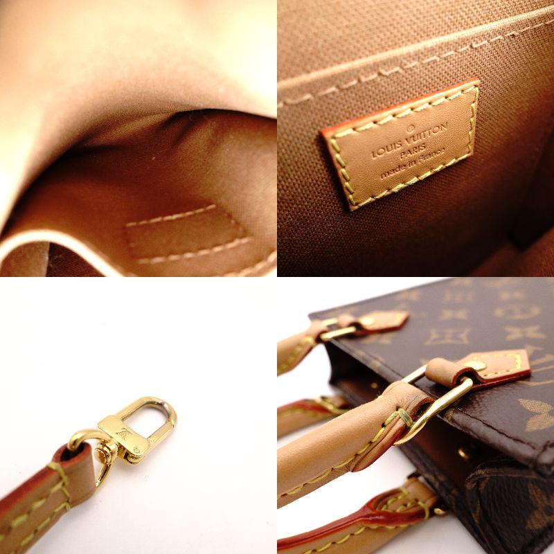 LOUIS VUITTON Petite Sac Plat Monogram Canvas 2-Way Shoulder Bag in Brown R8020083