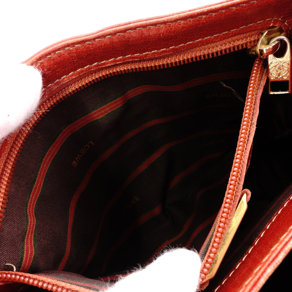 LOEWE Velázquez Shoulder Bag, Leather, Orange, Women's, Crossbody, Gold Hardware, Vintage