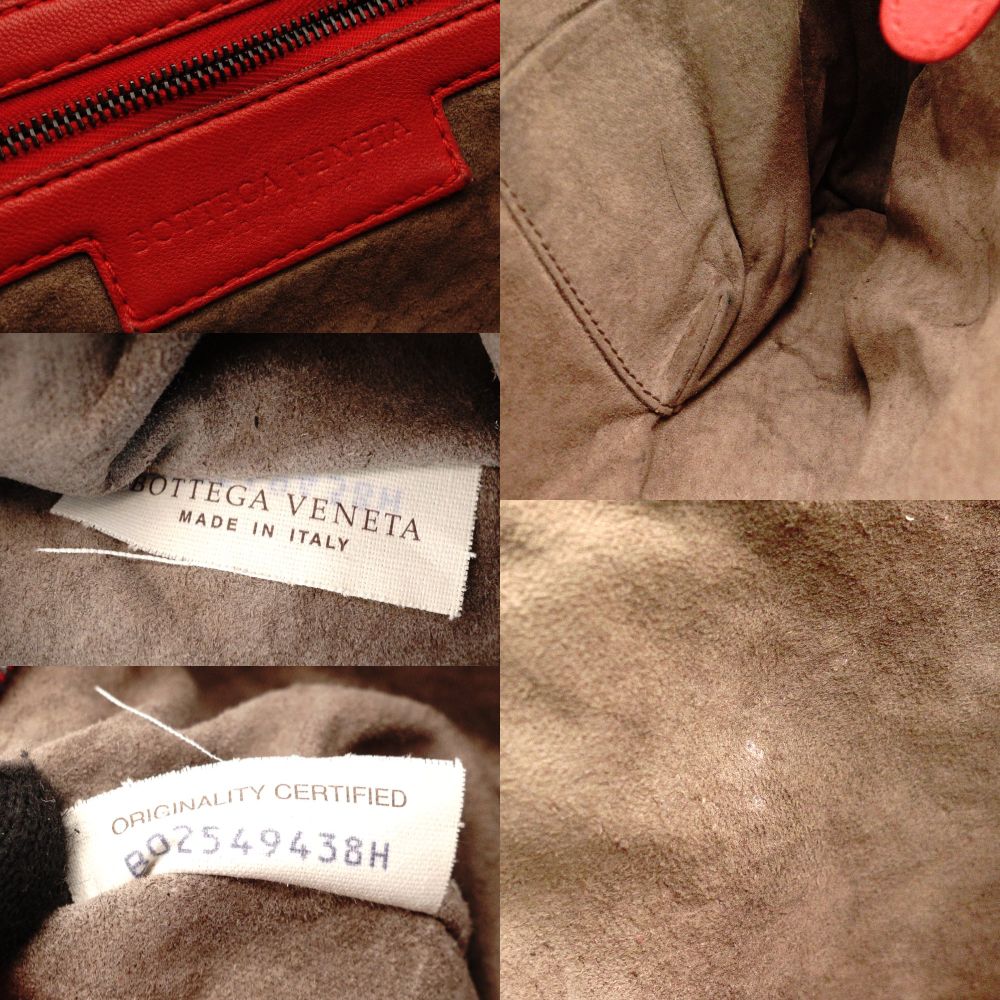 Bottega Veneta Intrecciato Shoulder Bag Red Leather Crossbody 7-9-394