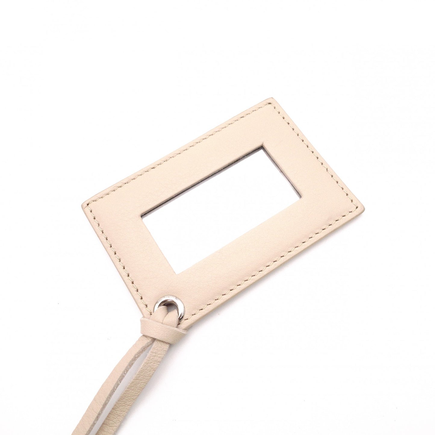 BALENCIAGA Paper Shoulder Bag, Leather, Beige, 2-Way Crossbody, Silver Hardware