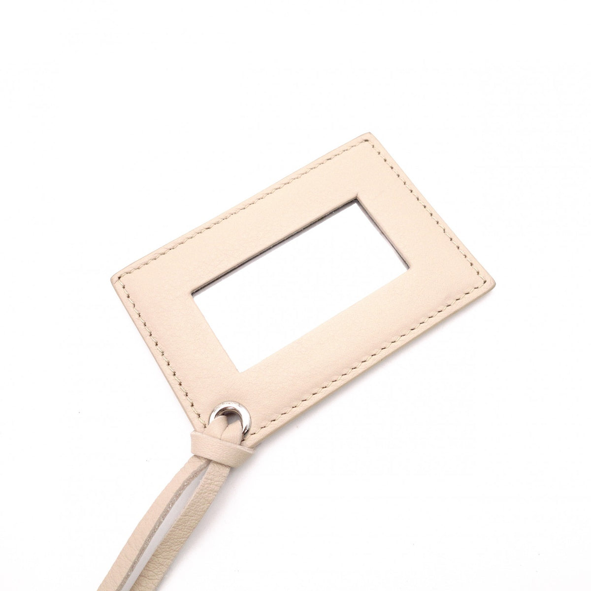 BALENCIAGA Paper Shoulder Bag, Leather, Beige, 2-Way Crossbody, Silver Hardware