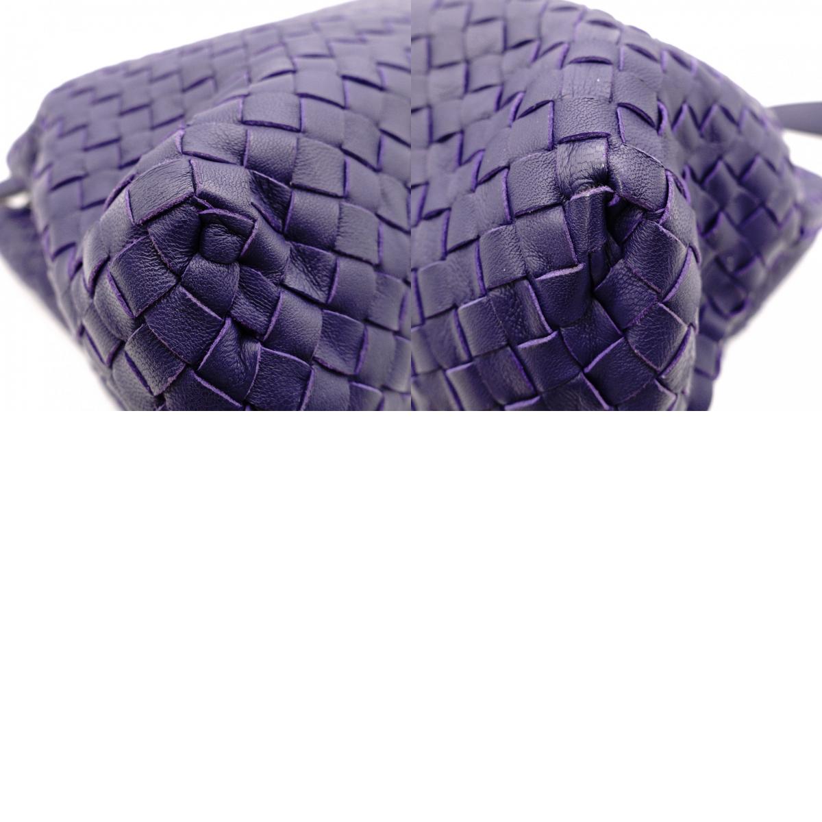 BOTTEGAVENETA Bottega Veneta Intrecciato Shoulder Bag, Leather, Navy, Tote Bag