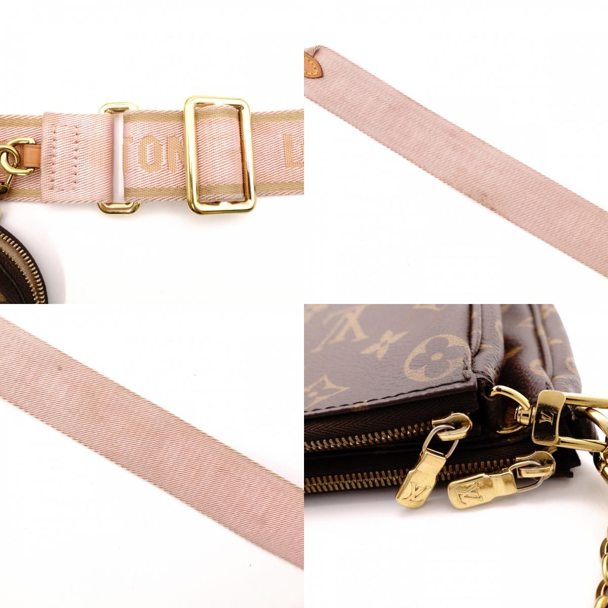 LOUIS VUITTON Multi-Pochette Accessoires Monogram Canvas Shoulder Bag, Brown/Pink, Leather/PVC Women's