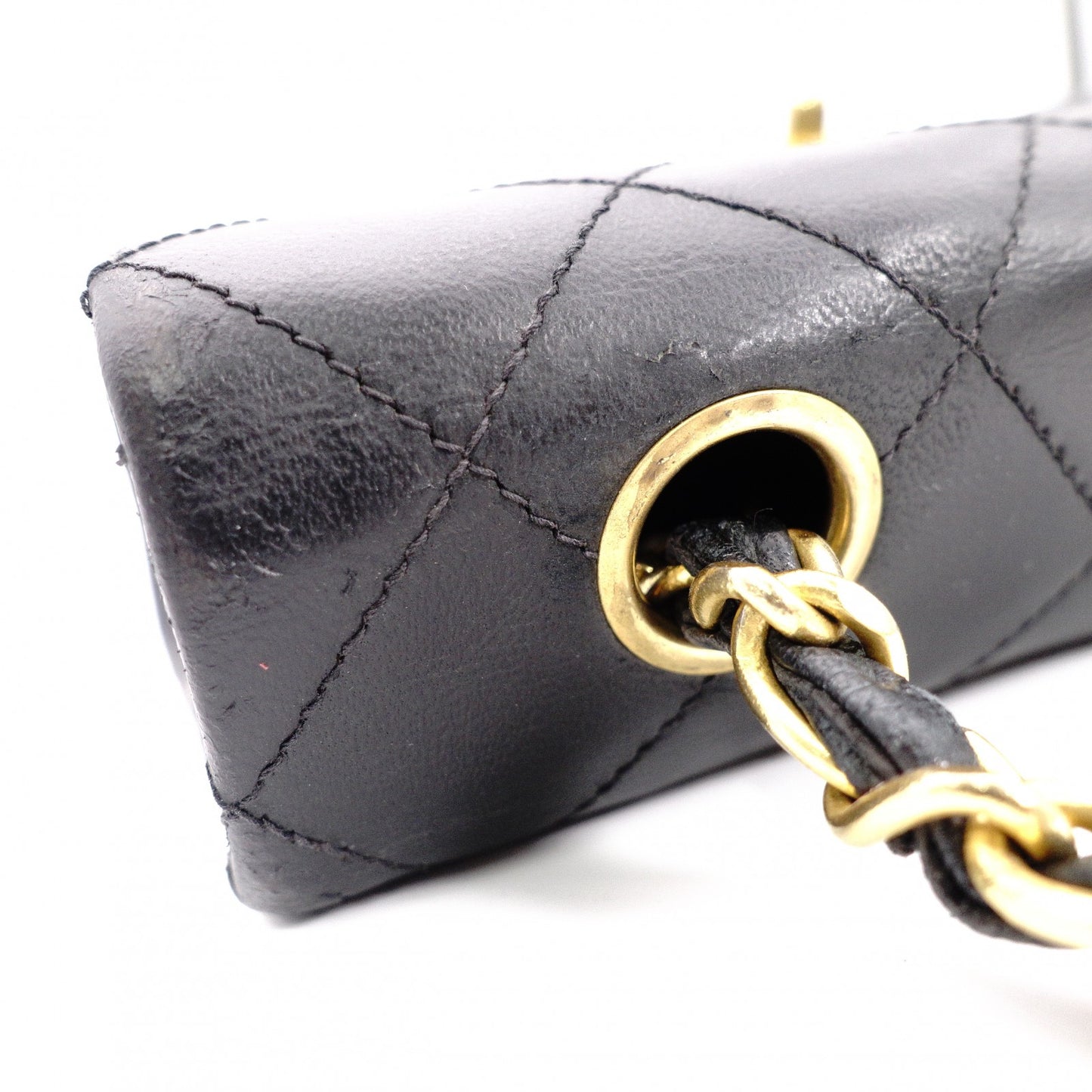 CHANEL Lambskin Single-Flap Classic Matelassé Shoulder Bag, Leather, Black with Gold Hardware