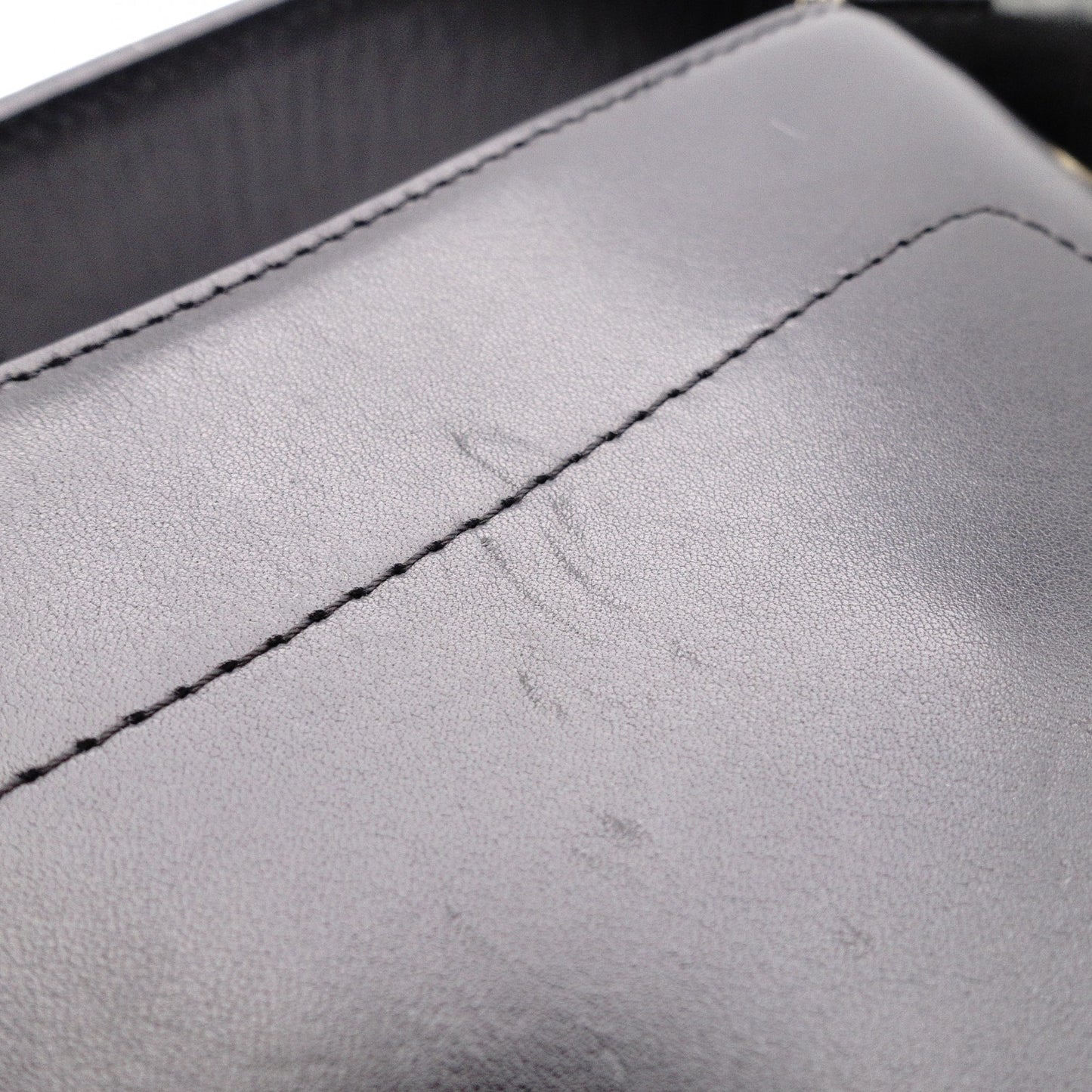 CELINE Macadam Shoulder Bag, Leather, Black, Single Strap, Black with Gold Hardware
