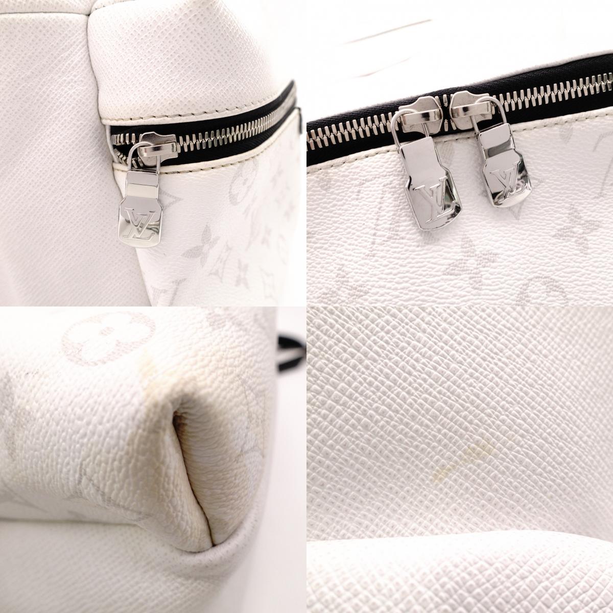 LOUIS VUITTON Taiga Discovery Backpack PVC/Leather White Men's