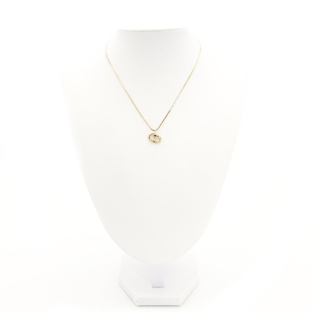 Christian Dior CD Logo Necklace Gold Approx. 4.2g Pendant 7-9-422