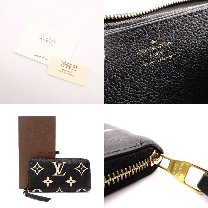 Louis Vuitton Bicolor Monogram Implant Long Wallet Leather Black