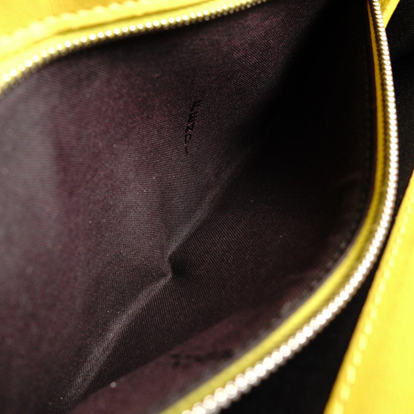 FENDI Continental Long Wallet Leather Black × Yellow Wallet