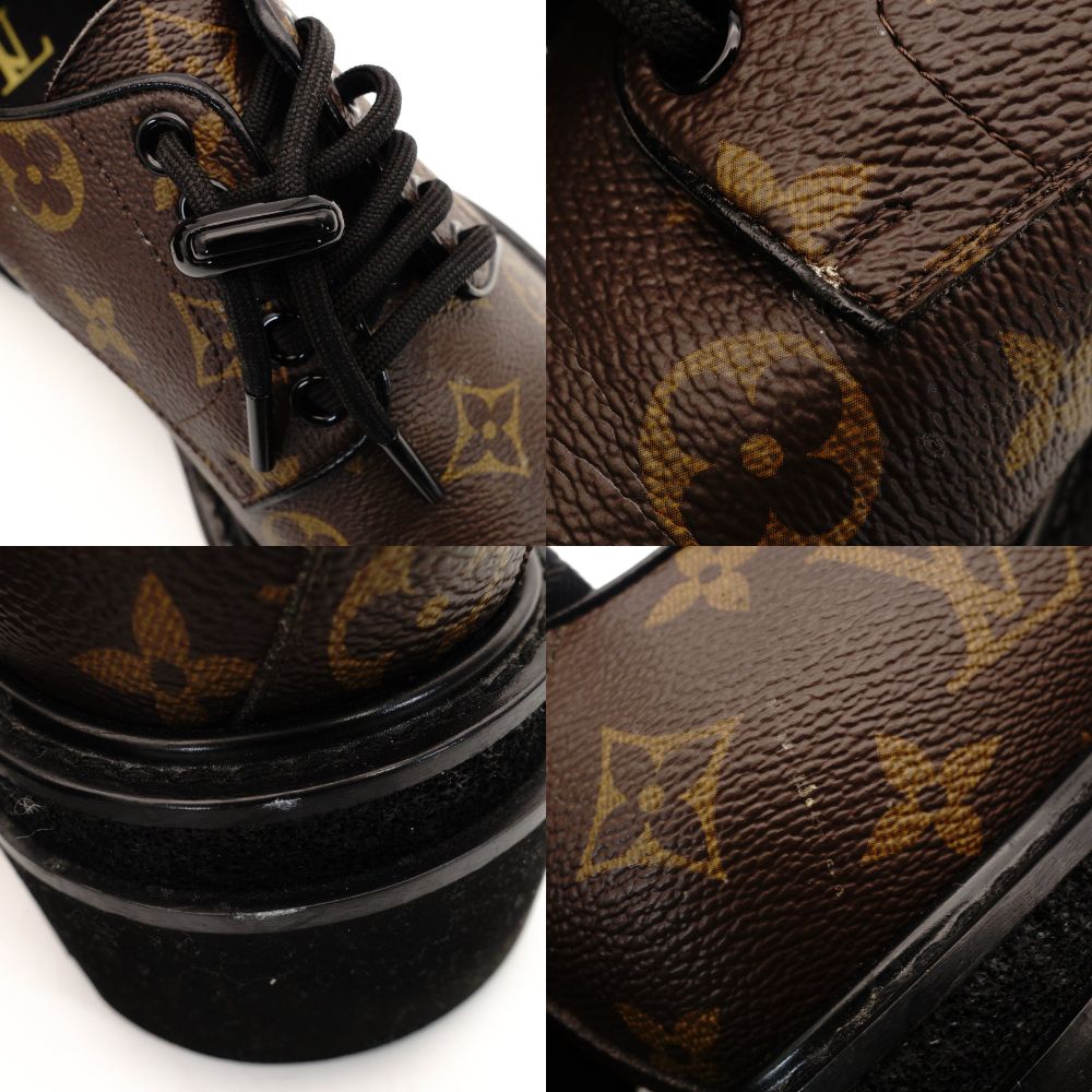 Louis Vuitton Black Ice Line Derby Shoes Men's Monogram Canvas 2021 Size 7 With Box 7-10-846