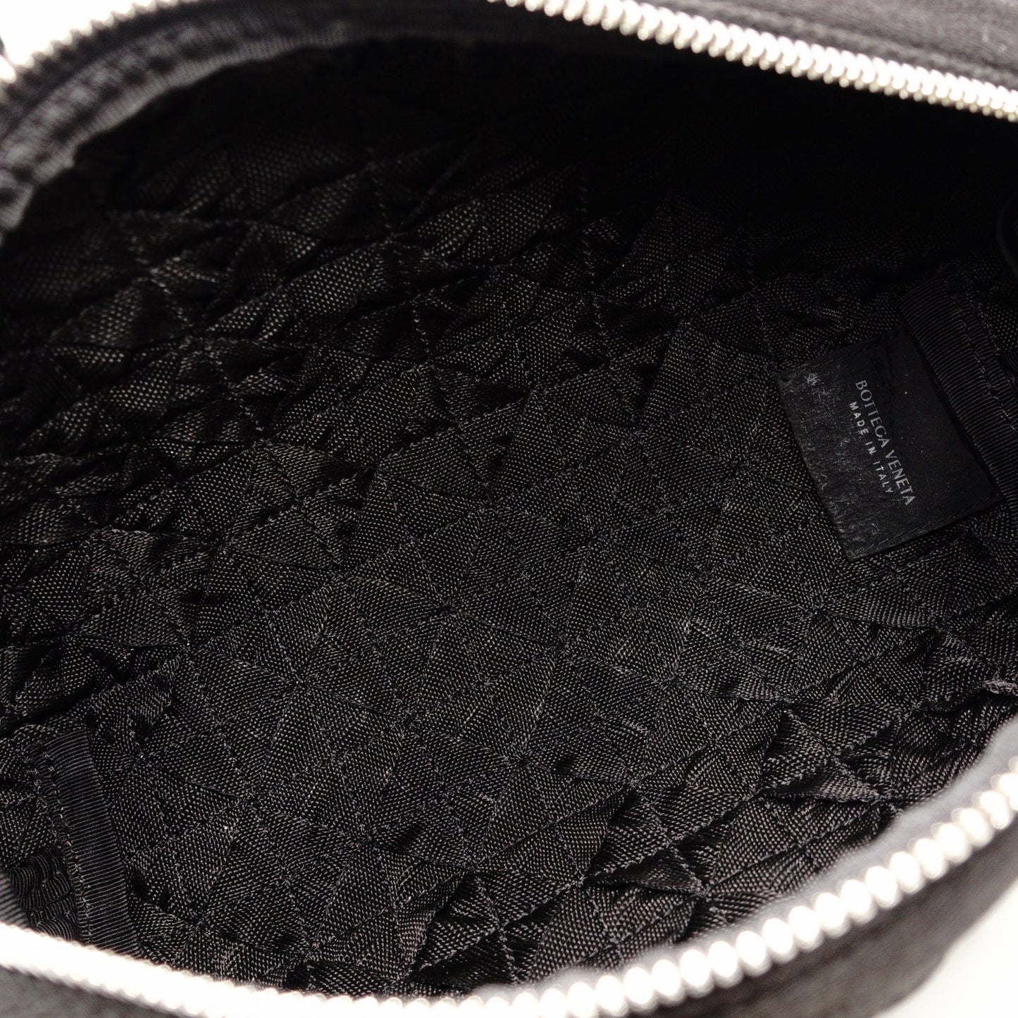 BOTTEGA VENETA Intrecciato Shoulder Bag Nylon Black