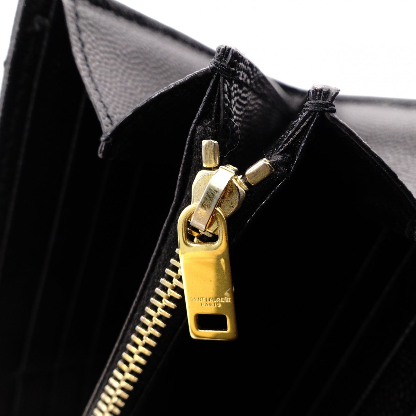 SAINT LAURENT Cassandra Long Wallet Leather Black
