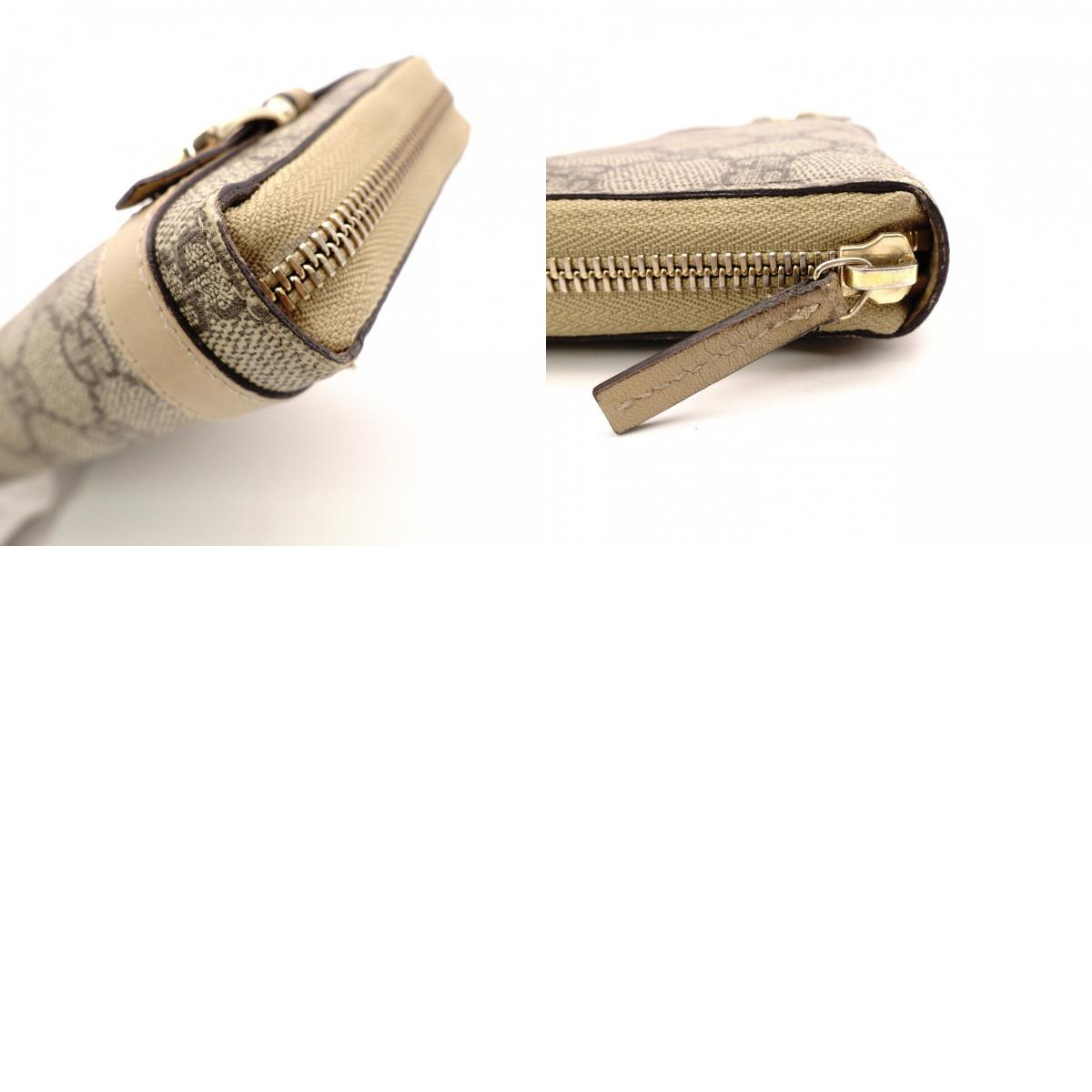 GUCCI GG Supreme Long Wallet, PVC Leather, Beige