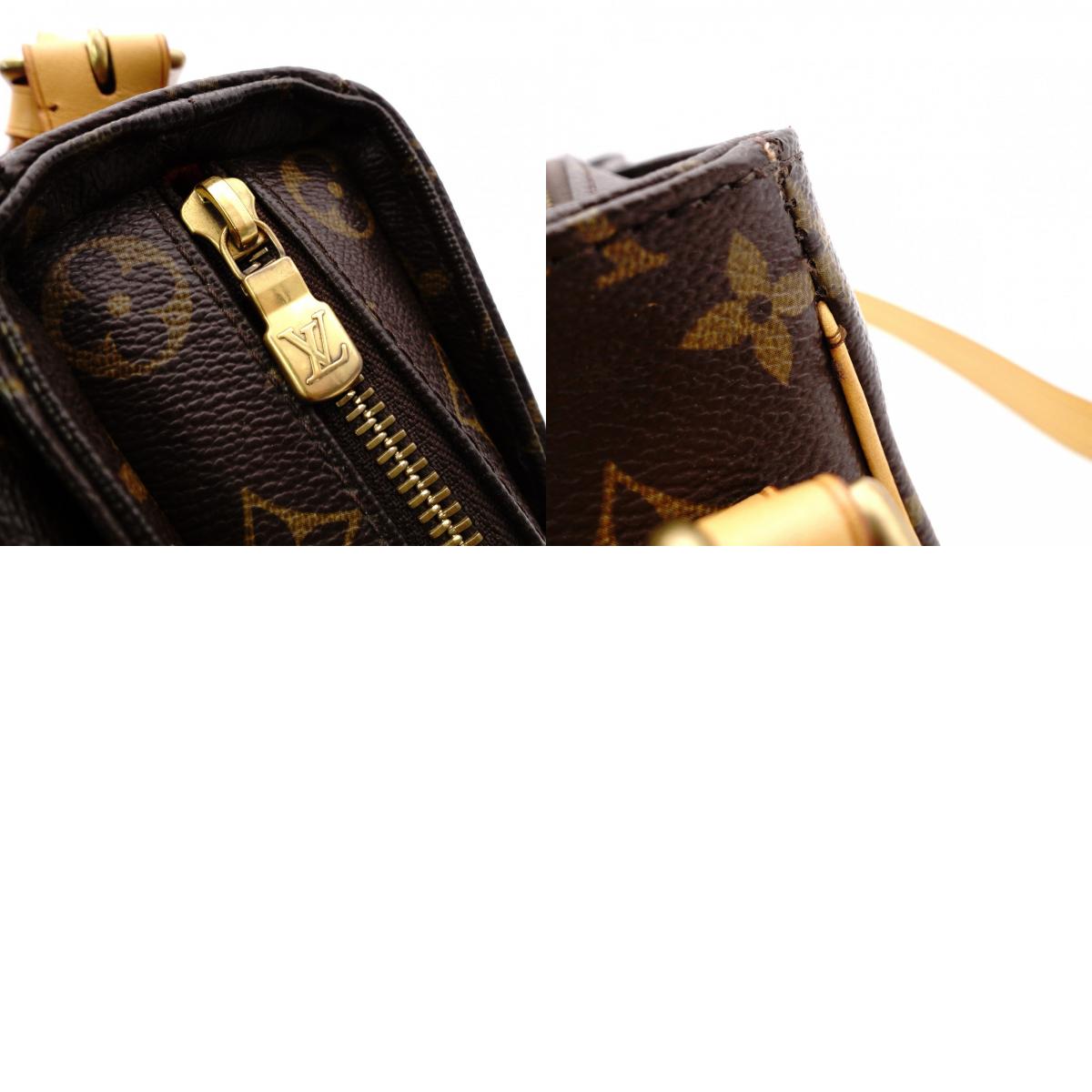 LOUIS VUITTON Vivacité MM Monogram Canvas Shoulder Bag, Leather and PVC, Brown