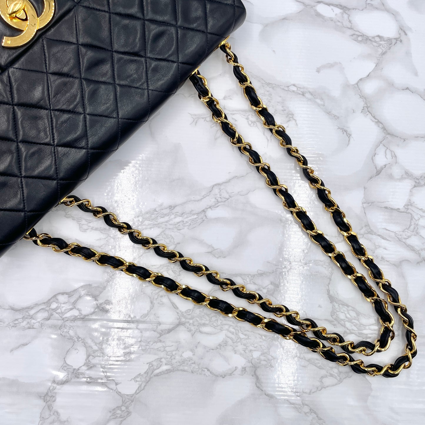 CHANEL lambskin Matrasse chain shoulder