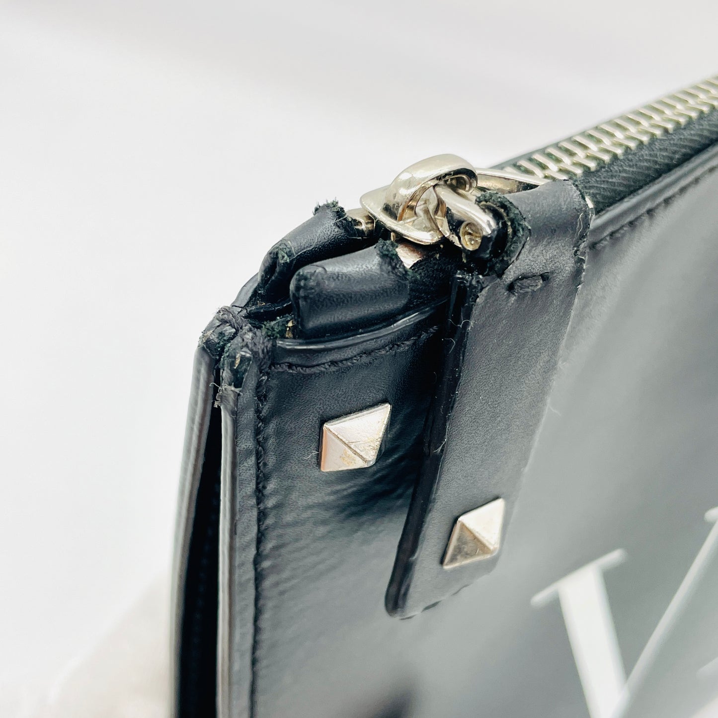 VALENTINO Leather VLTN Clutch Bag
