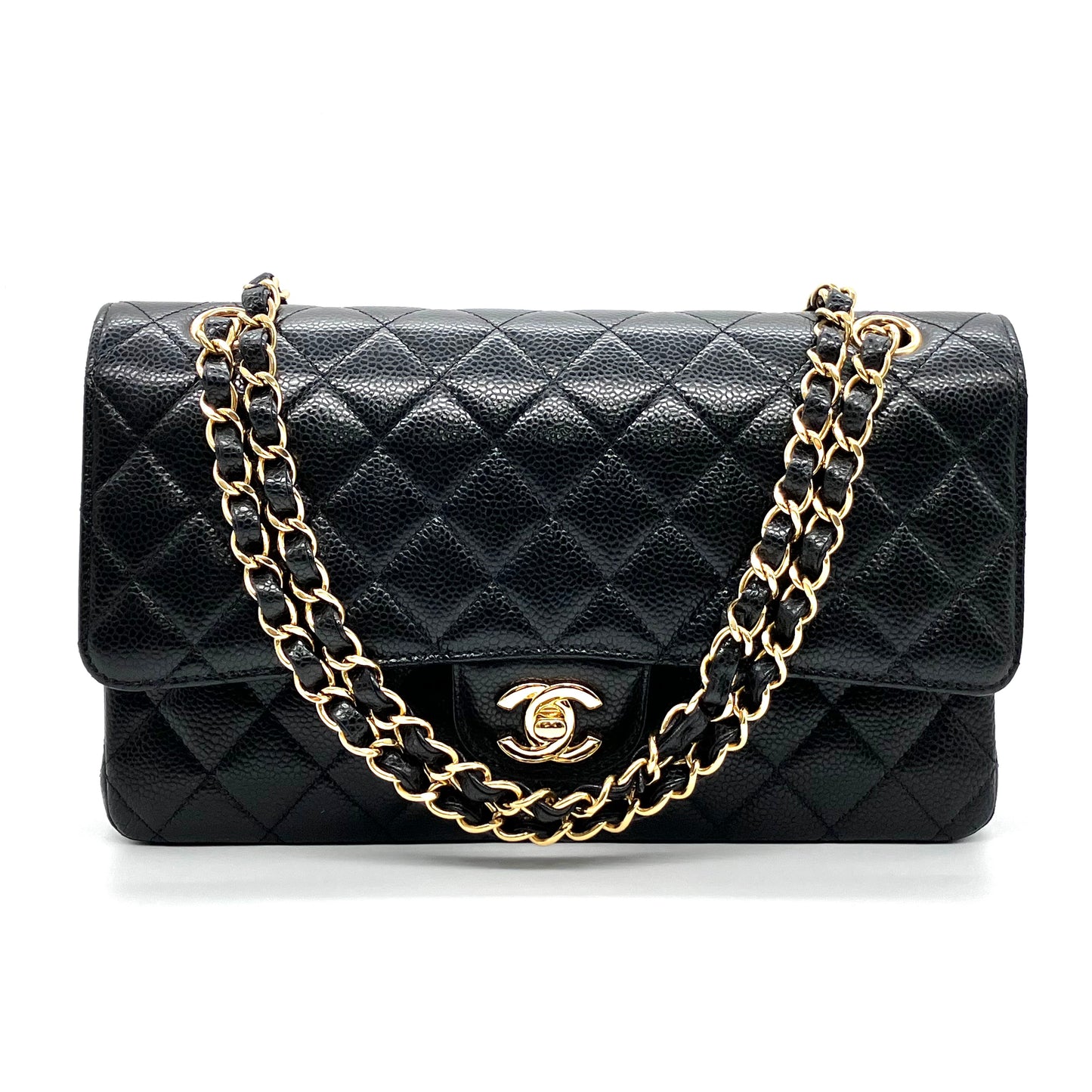 CHANEL Matelasse Caviar W Flap W Chain IC plate