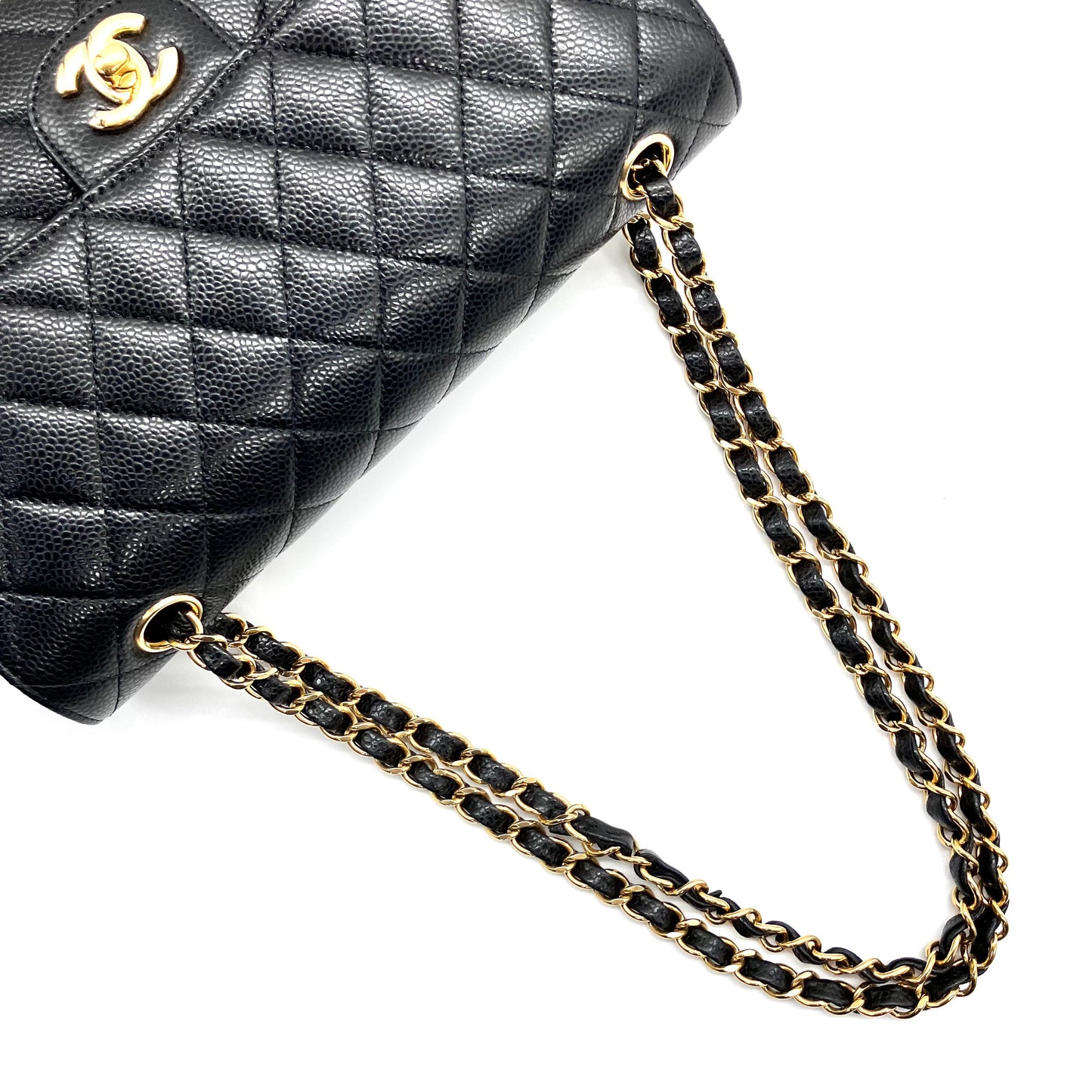 CHANEL Matelasse Caviar W Flap W Chain IC plate