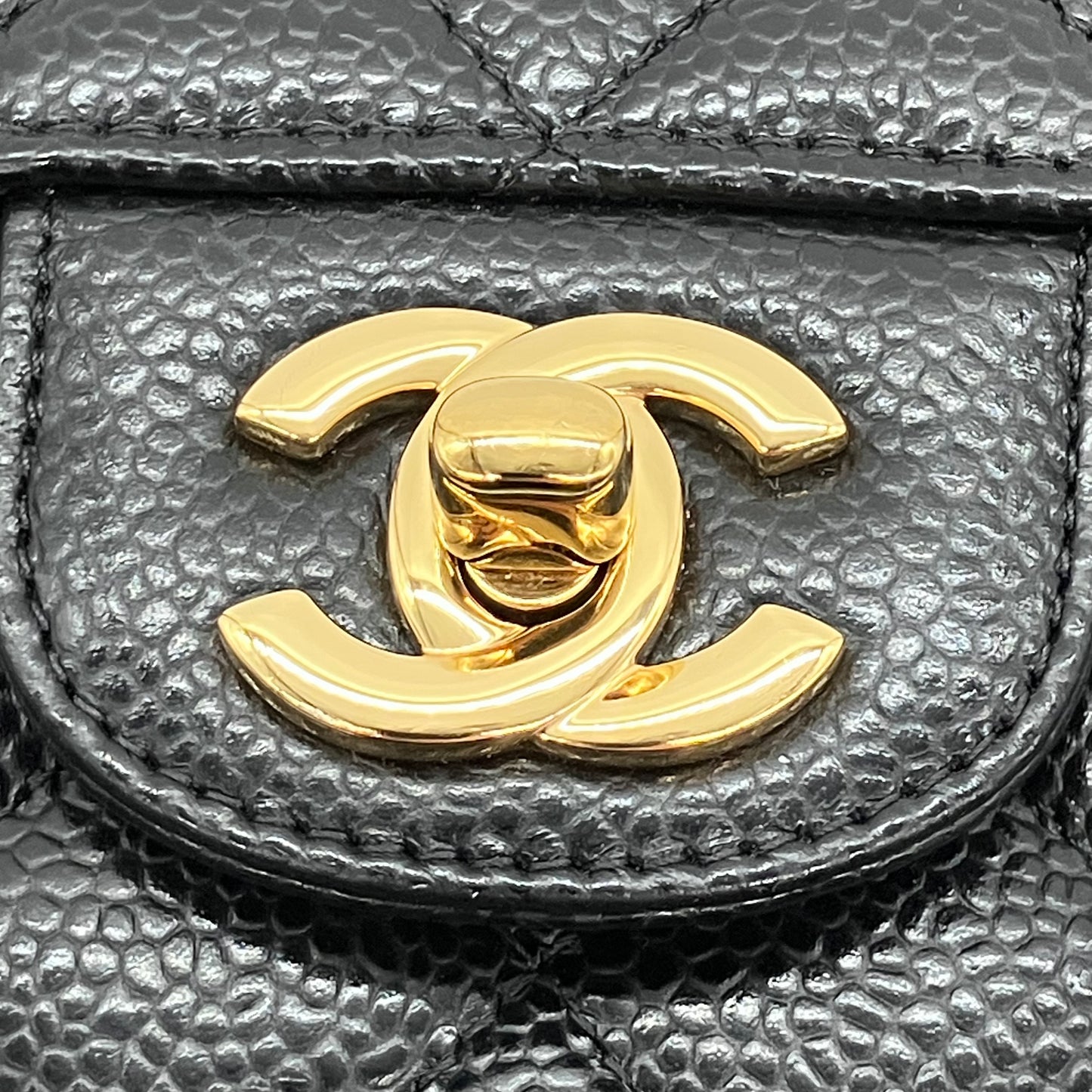 CHANEL Matelasse Caviar W Flap W Chain IC plate