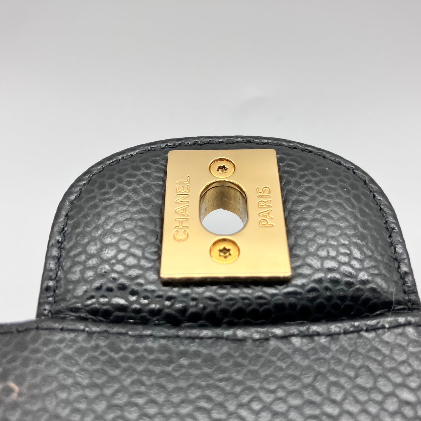 CHANEL Matelasse Caviar W Flap W Chain IC plate