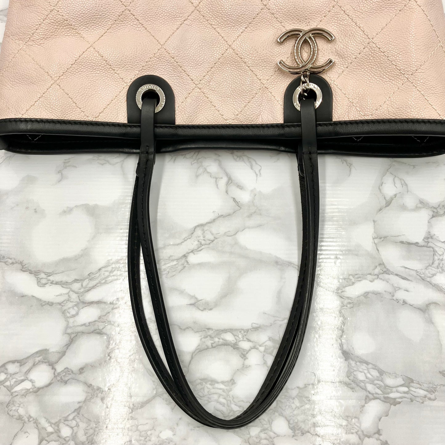 CHANEL Bicolore tote bag caviar skin