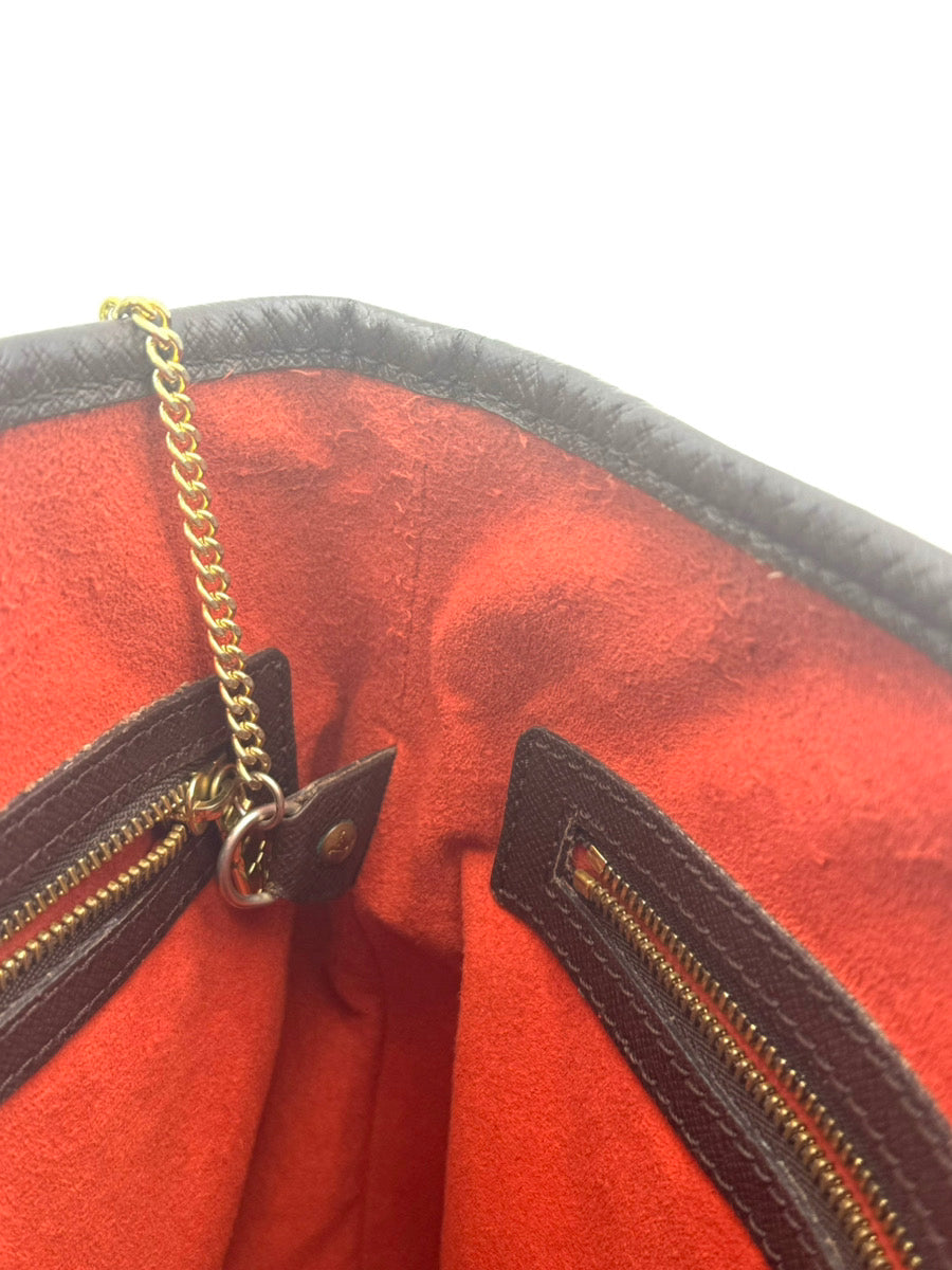 Louis Vuitton Marais Damier Ébène Shoulder Bag PVC Leather Brown Tote Bag