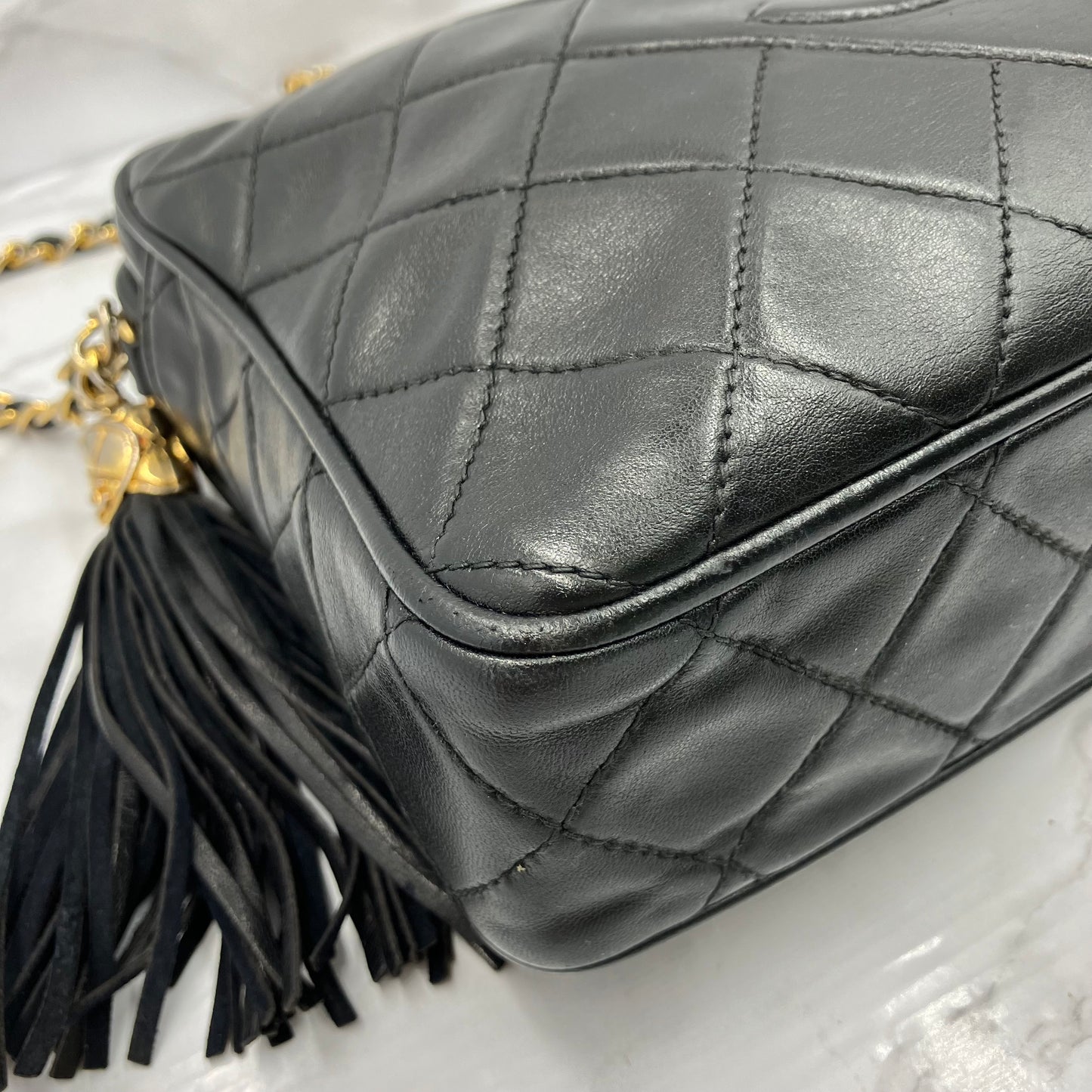 CHANEL Lamb skin chain shoulder bag