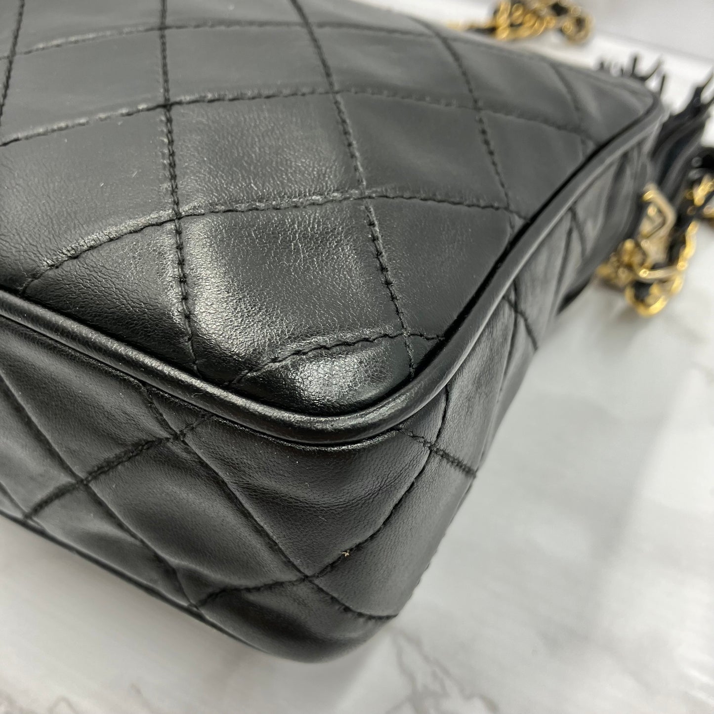 CHANEL Lamb skin chain shoulder bag