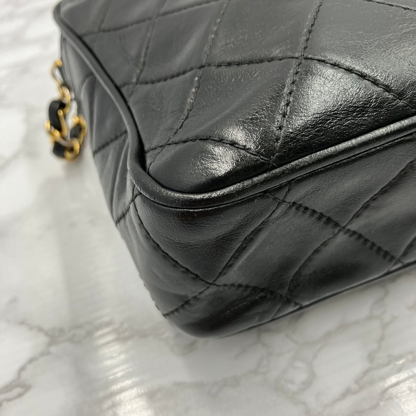 CHANEL Lamb skin chain shoulder bag