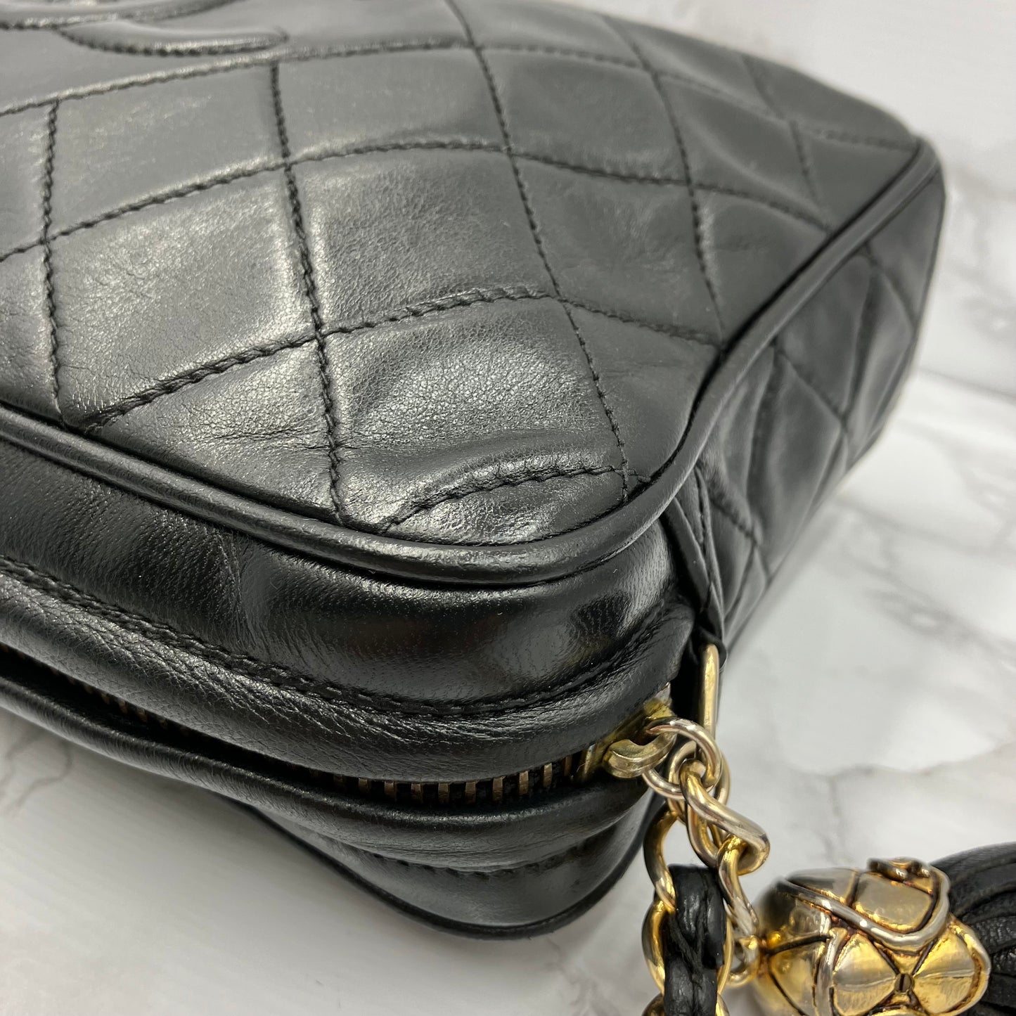 CHANEL Lamb skin chain shoulder bag
