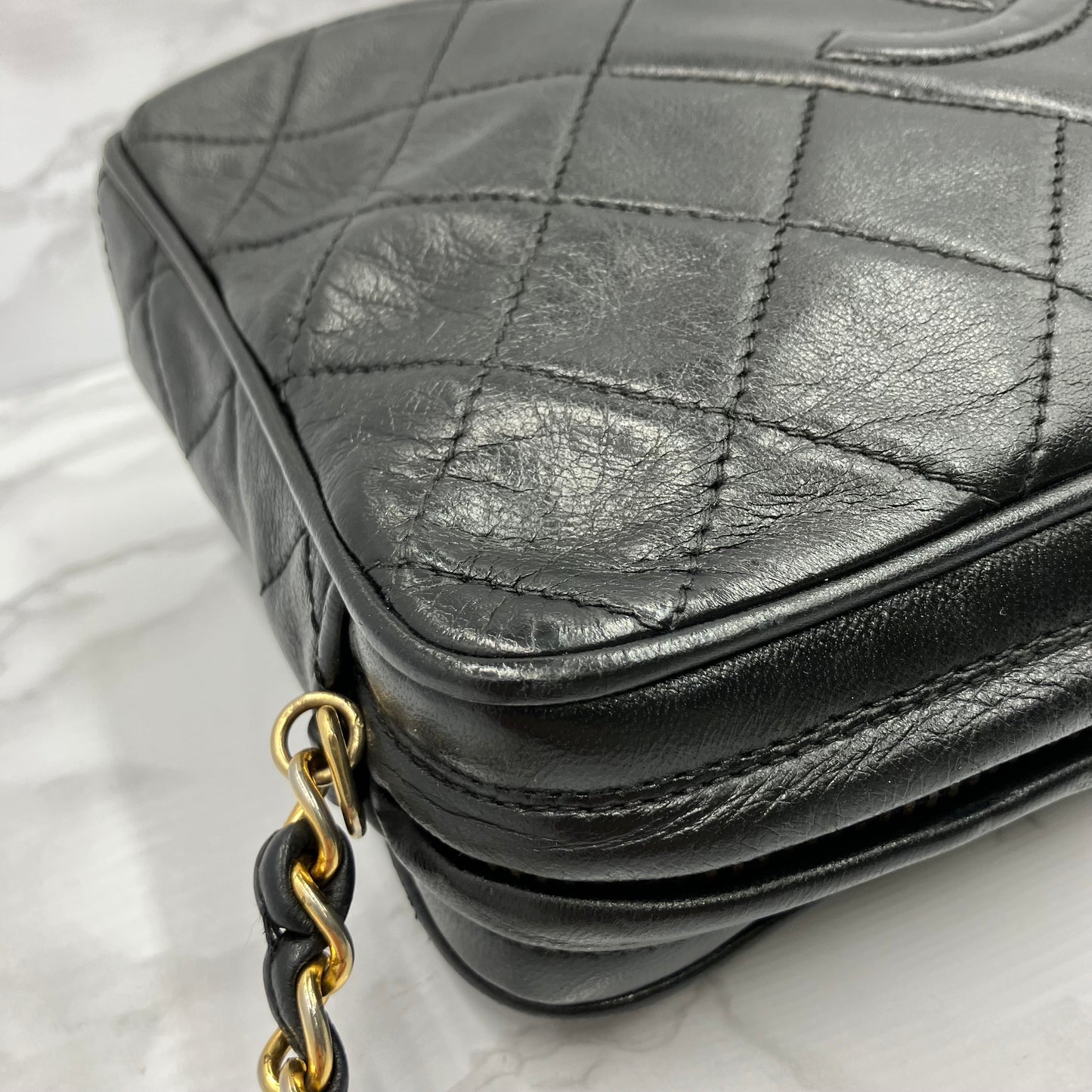 CHANEL Lamb skin chain shoulder bag