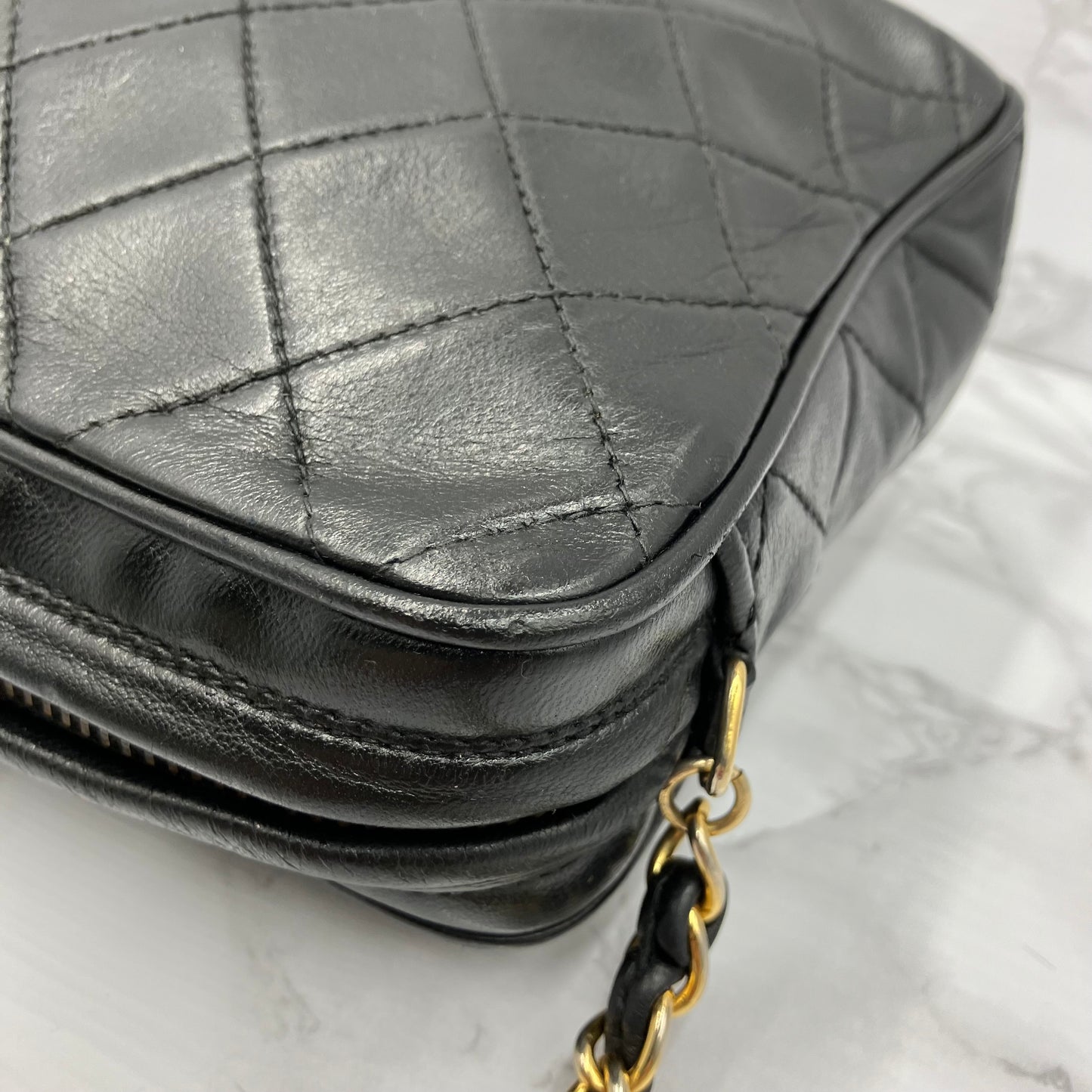 CHANEL Lamb skin chain shoulder bag