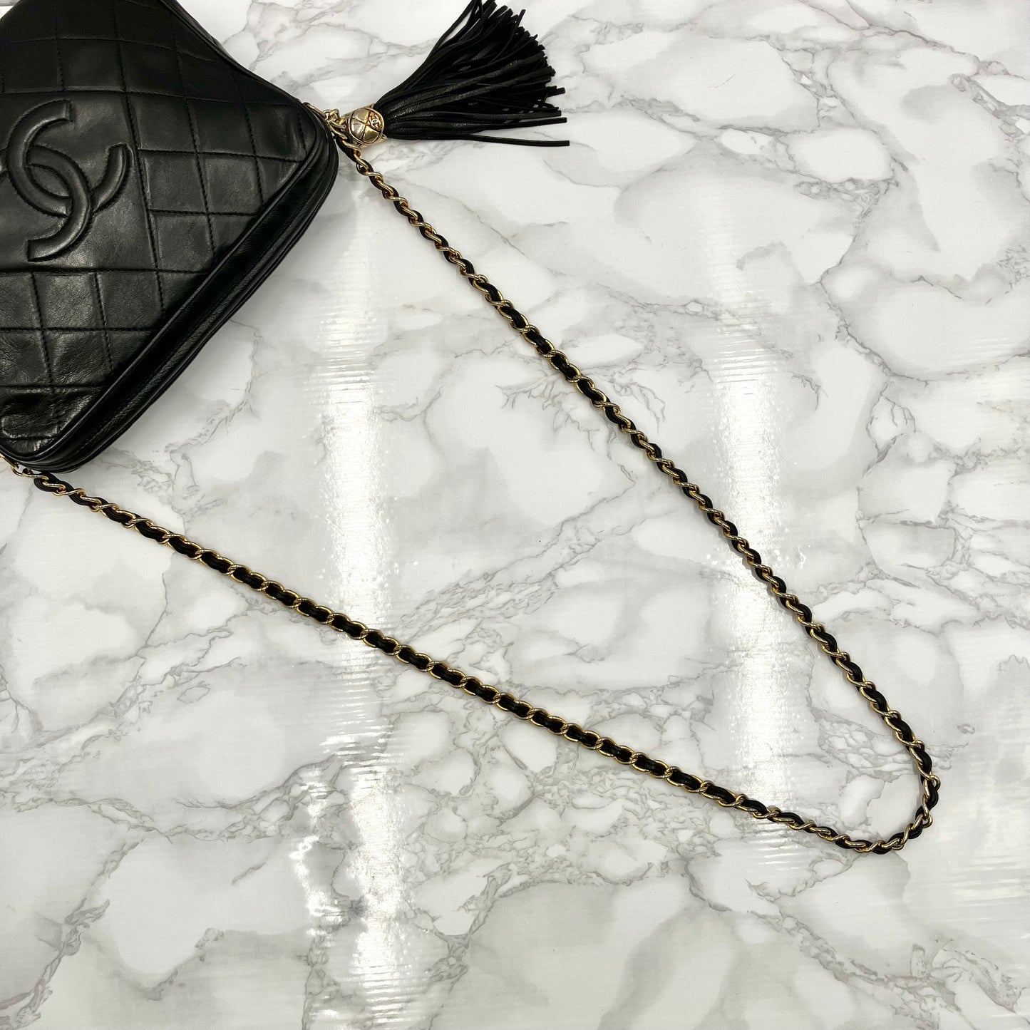 CHANEL Lamb skin chain shoulder bag