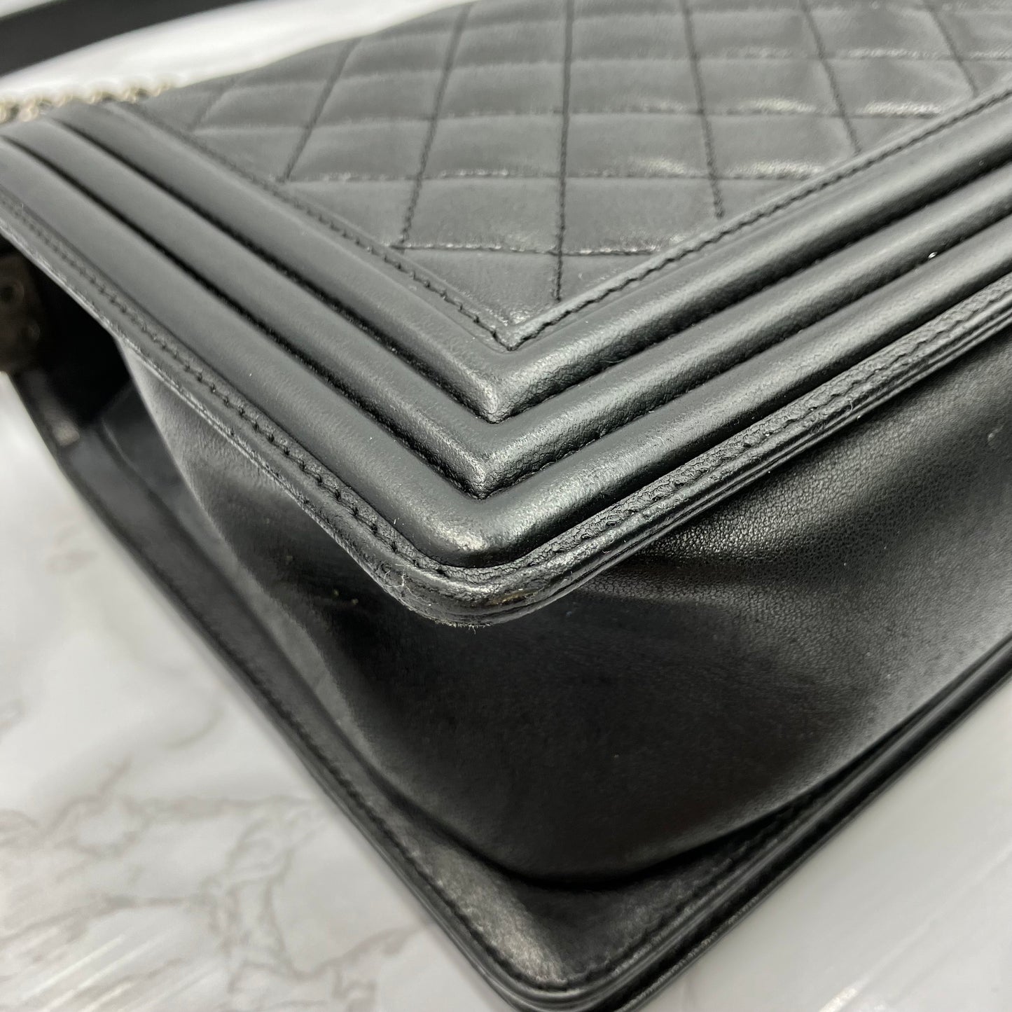 CHANEL BOYCHANEL lambskin Matrasse chain shoulder