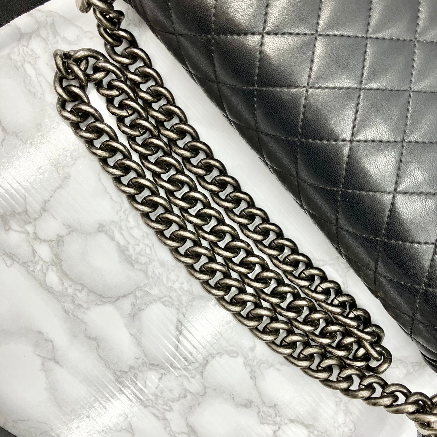 CHANEL BOYCHANEL lambskin Matrasse chain shoulder