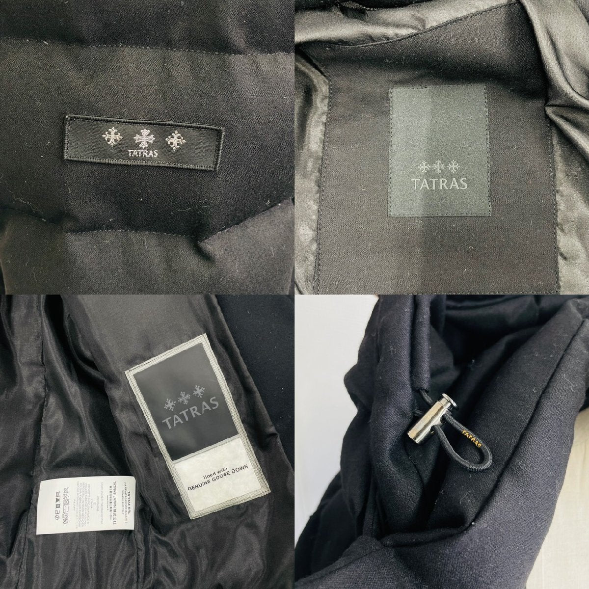 TATRAS MTK20A4148 Down Coat Black Size 02 Men's Down Excellent Condition 7-2-547