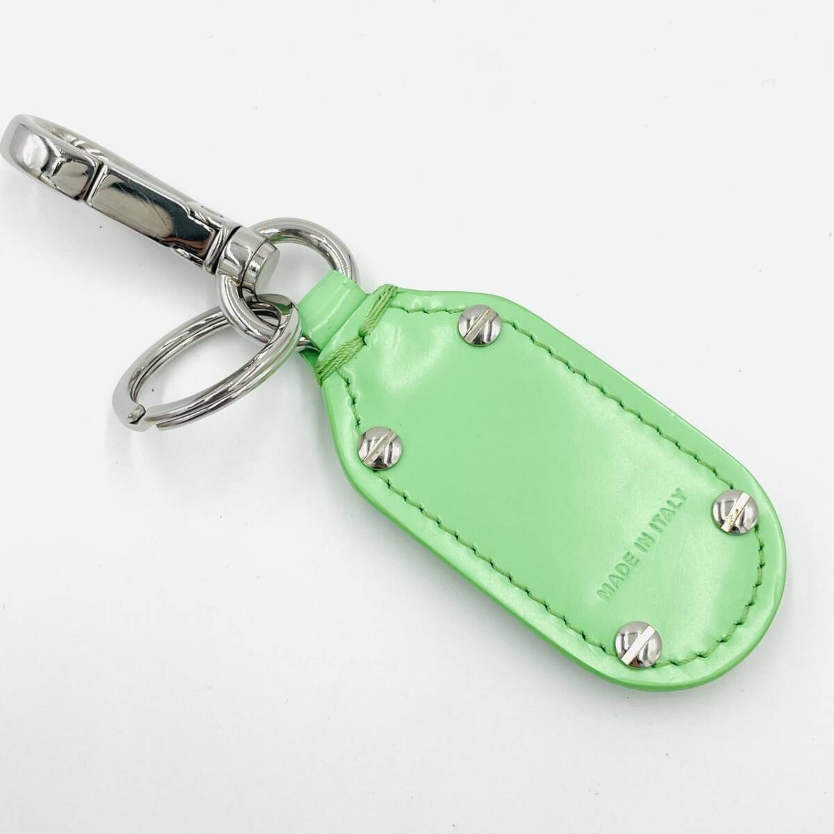 FENDI Key Holder Aurore Green with Box Key Charm Key Case Leather Women's