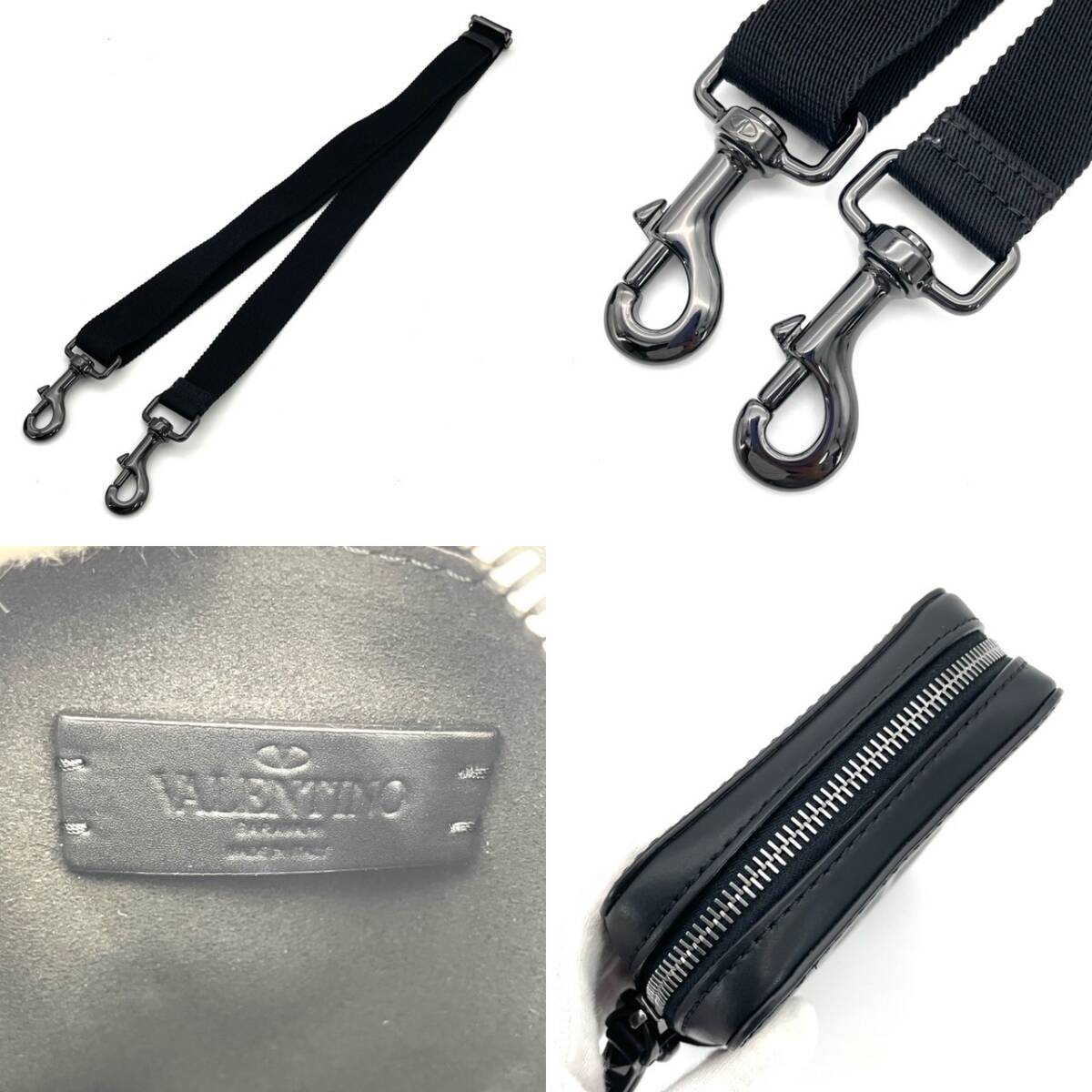 Unused Valentino Garavani Shoulder Bag Black Leather VLTN Logo 7-5-378