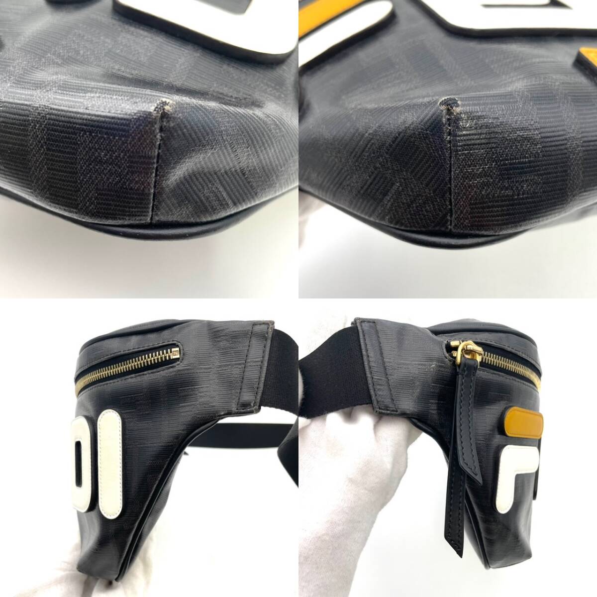 FENDI Zucca Coating Body Bag Black