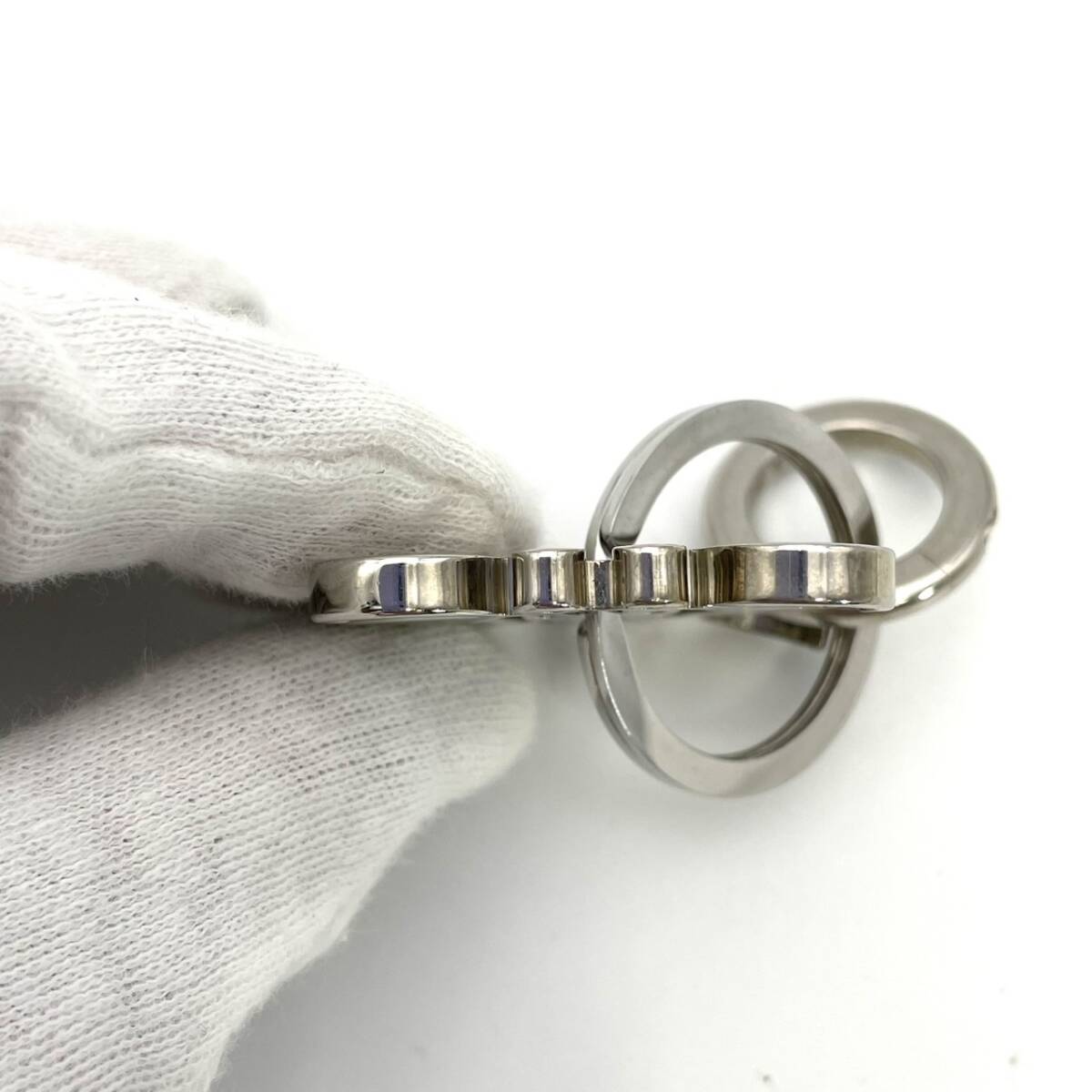 LOEWE Anagram Key Ring Silver